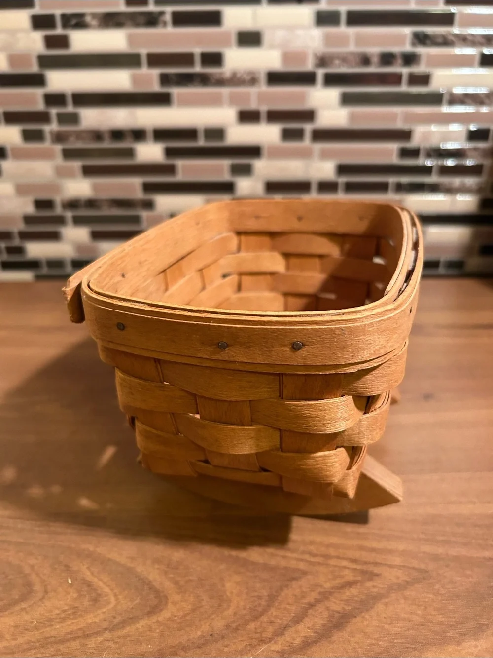 Vintage Longaberger Cradle Basket in Natural Brown